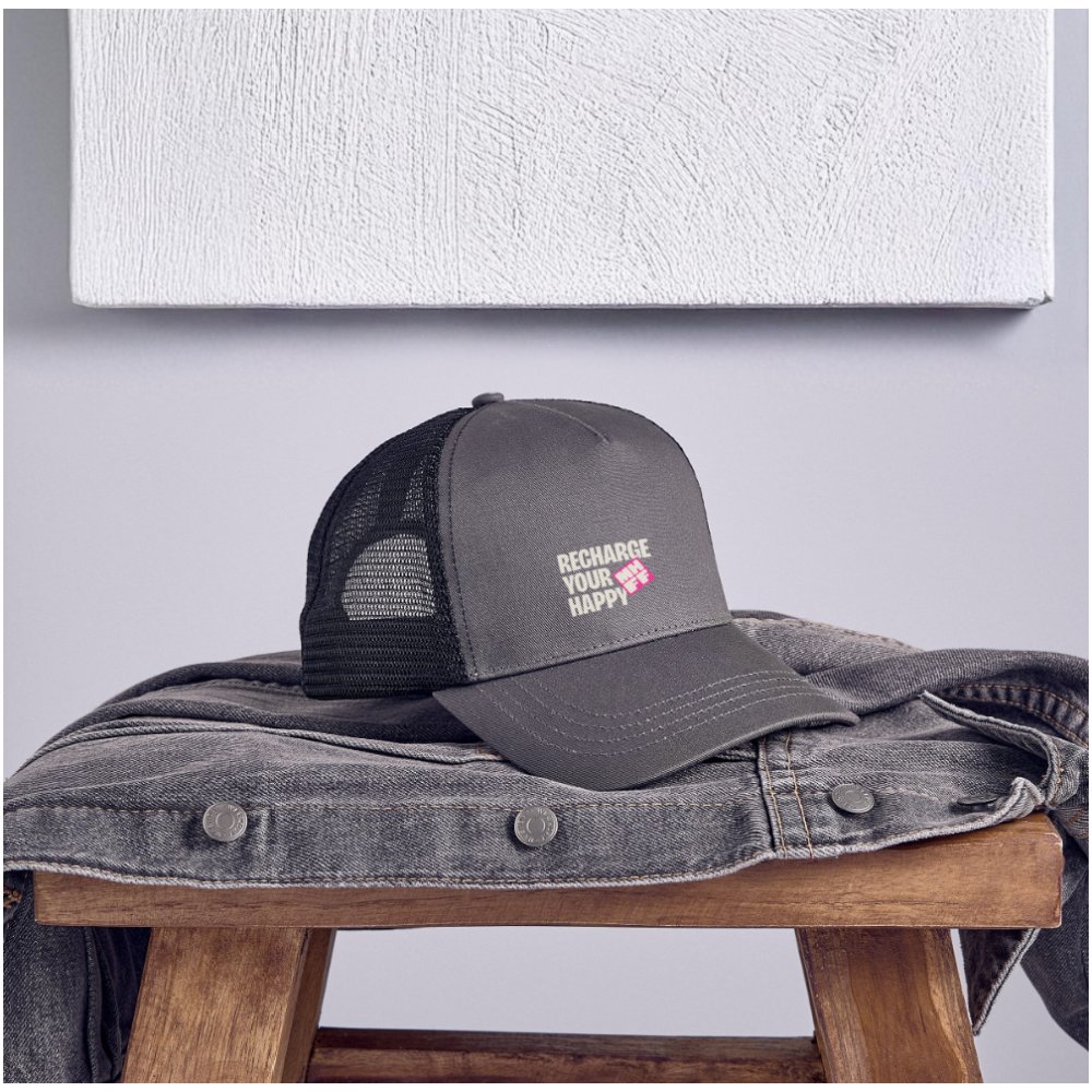 "The Recharge Cap" – Block the sun, not the good energy. - smoke grey/black