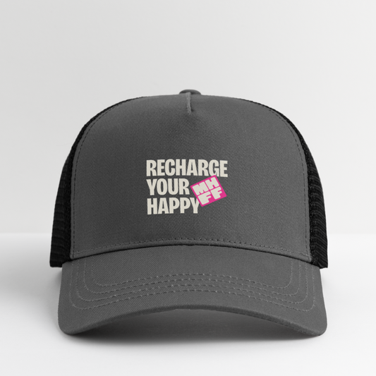 "The Recharge Cap" – Block the sun, not the good energy. - smoke grey/black